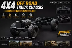 Rigged 4x4 Off Road Truck Chassis Frame Vehicle Platform Low-poly 3D model