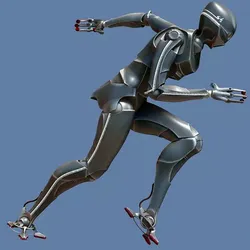 Servoid antropomorphic servant android Low-poly 3D model