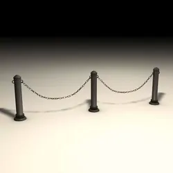 Stanchions and chain barrier 3D model