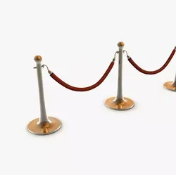 Stanchions and Rope Barrier 3D model
