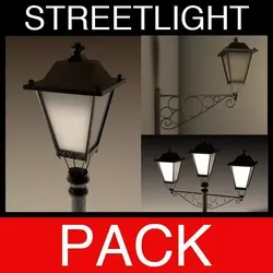 Streetlight PACK Low-poly 3D model