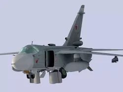 Sukhoi Su-24 Russian tactical strike bomber Low-poly 3D model
