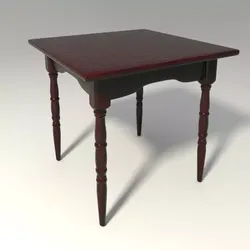 Table square with two legs 3D model