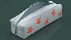 Textile Case with Flower Pattern Opened 3D model