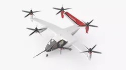Toyota Air Taxi eVTOL Rigged 3D model