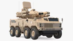 Type 625E Weapon Control System Sand Colored Rigged Cinema 4D 3D model