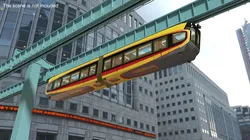 Urban Suspended Monorail Air Train Rigged for Cinema 4D 3D model