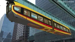 Urban Suspended Monorail Air Train Rigged for Maya 3D model