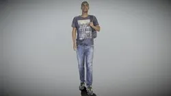 Young african american man walking 261
