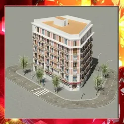 Building apartment in city 3D model
