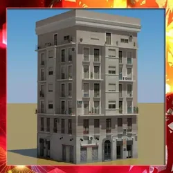 Building with balconies and windows 3D model