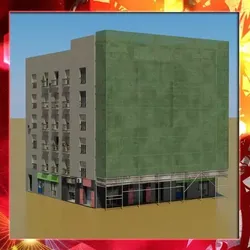 Building with covering 3D model