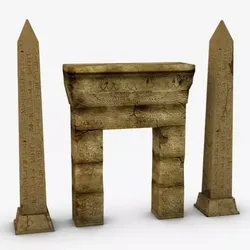 Egyptian obelisk and gate 3D model