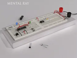 Electronical project board Low-poly 3D model