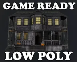 Haunted Halloween House Low-poly 3D model