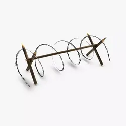 Low poly barbed wire barricade 3D model