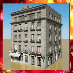 Photorealistic Low Poly Building Low-poly 3D model