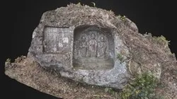 Stone Buddha,Amitabha Triad(1702)Japan