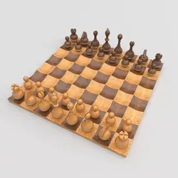 Wobble chess set 3D model