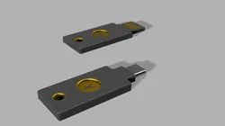 Yubico YubiKey 5 Series USBA & USBC 3D CAD Detailed Model .step