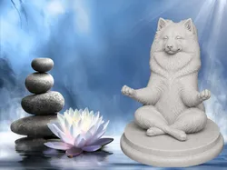 Zen Dog - Wolf Spitz - Free 3D Print Model