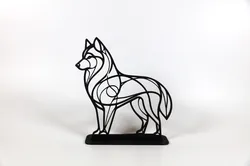 Abstract Line Art Husky
