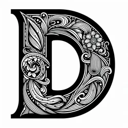 Frottage creation: letter D (version 4)