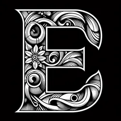 Frottage creation: letter E (version 3)