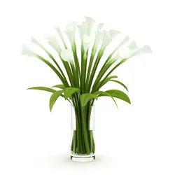 Lilies in Vase 3D model