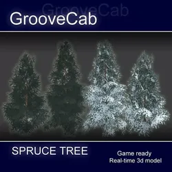 Spruce Trees Low Poly Low-poly 3D model