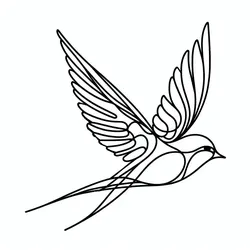 Wall art - Line bird 4