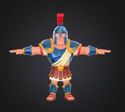 3D Chibi Cartoon Gladiator Free 3D model
