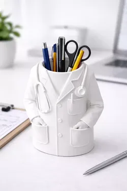 Doctor Coat Pen Holder Medical Desk Organizer STL Free 3D print model