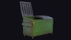 Dumpster trash can Free low-poly 3D model