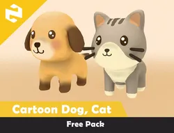 Free Pack - Cartoon Dog and Cat Free low-poly 3D model