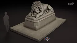 Lion Statue E PBR 4K Free low-poly 3D model