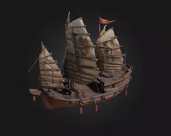 Pirate Brigantine  The Fearsome Seafaring Raider Free 3D model