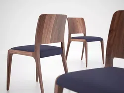 Riale walnut dining chair with fabric seat Free 3D model