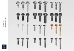 screws Free low-poly 3D model