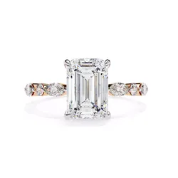 The MARQUISE CASCADE Emerald Cut Diamond Eternity Ring Free 3D print model