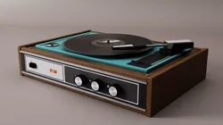 Vintage record player Free 3D model