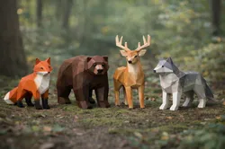 Abstract Minimal Animals – Forest Set (Low Poly, 4 Models)