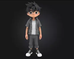 Anime Explorer  Bold Adventure with Cel-Shaded Spirit Free 3D model