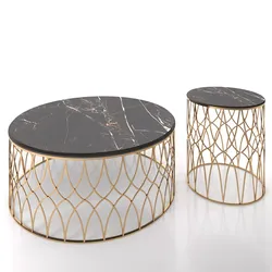 Brass Marble Table Free 3D model