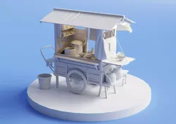 Japanese Ramen Stall Free 3D model