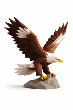 Low Poly Eagle – Landing Pose (Minimal-Support STL)