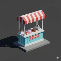 Low Poly Ice Cream Stand
