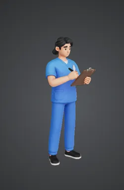 Nurse with Clipboard 3D Printable Model – Healthcare Worker Figure