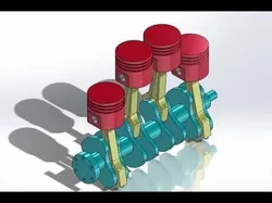 Piston Connecting  Rod Crankshaft Mechanism Free 3D model