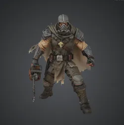 Post-Apocalyptic Raider STL – Gas Mask Chainsaw Warrior 3D Printable Miniature